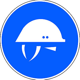 Наклейка Работать в защитной каске (шлеме)