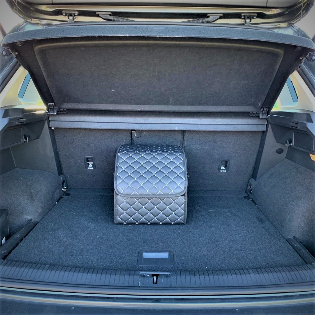 Автомобильный органайзер Кофр в багажник Premium CARBOX Усиленные стенки (размер 30х30см) Черный с красной - фото 4 - id-p221590446