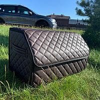 Автомобильный органайзер Кофр в багажник Premium CARBOX Усиленные стенки (размер 50х30см) Коричневый с