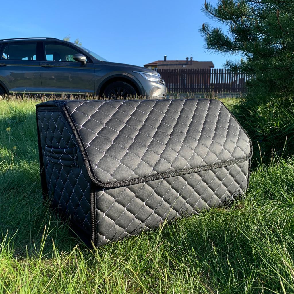 Автомобильный органайзер Кофр в багажник Premium CARBOX Усиленные стенки (размер 50х30см) Коричневый с - фото 8 - id-p221590459