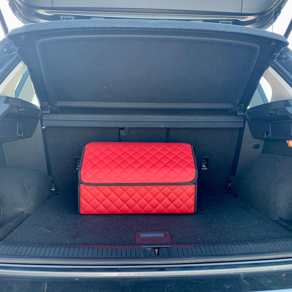 Автомобильный органайзер Кофр в багажник LUX CARBOX Усиленные стенки (размер 50х30см) Серый с серой строчкой - фото 3 - id-p221590464