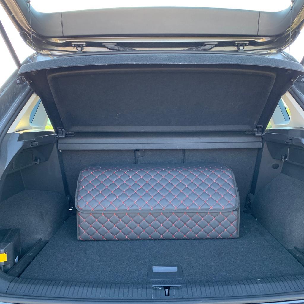 Автомобильный органайзер Кофр в багажник Premium CARBOX Усиленные стенки (размер 70х40см) Черный с синей - фото 2 - id-p221590473