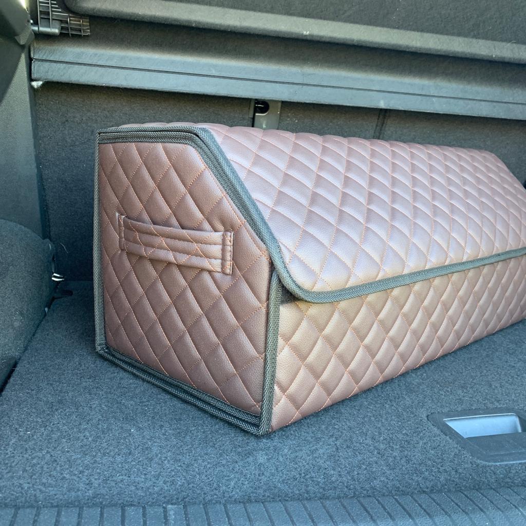 Автомобильный органайзер Кофр в багажник LUX CARBOX Усиленные стенки (размер 70х40см) Коричневый с коричневый - фото 6 - id-p221590476