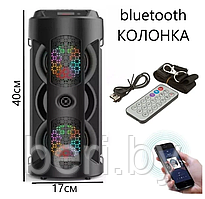 ZQS-4243 Портативная блютуз колонка BT Speaker, Пульт ДУ Проводной микрофон LED подсветка