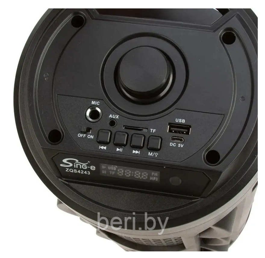 ZQS-4243 Портативная блютуз колонка BT Speaker, Пульт ДУ Проводной микрофон LED подсветка - фото 4 - id-p221592394