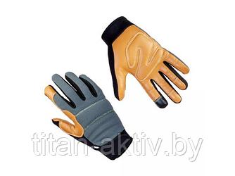 Перчатки виброзащитные из кожи, р-р 10/XL, черно-желтые, JetaSafety (JETA SAFETY)
