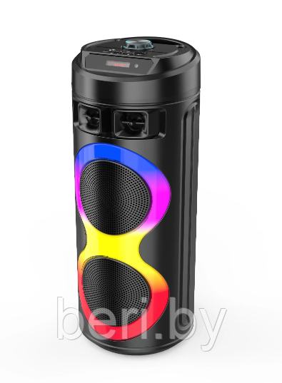 ZQS-6220 Портативная блютуз колонка BT Speaker, Пульт ДУ Проводной микрофон RGB подсветка - фото 2 - id-p221592403