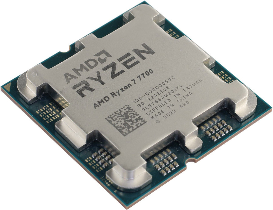 Процессор CPU AMD Ryzen 7 7700 (100-000000592) Socket AM5 8C/16T 3.8GHz/5.3GHz 8+32Mb 65W - фото 1 - id-p219836294