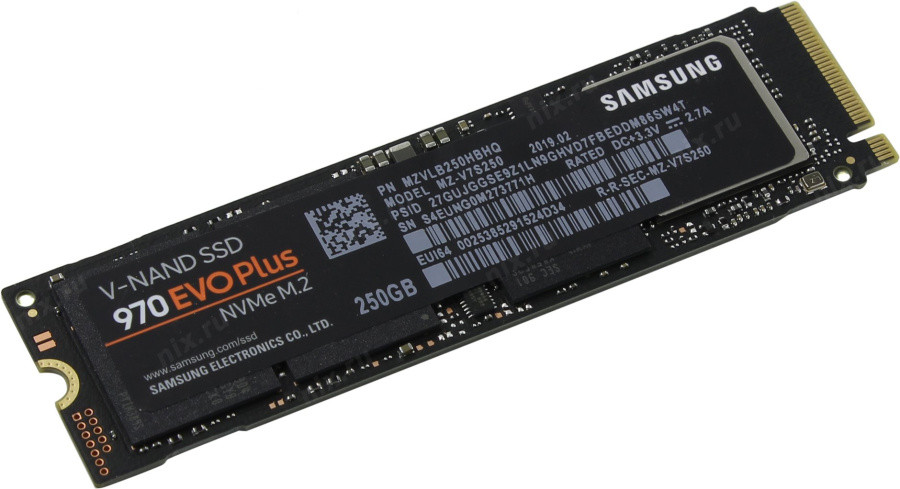 Накопитель SSD 250 Gb M.2 2280 M Samsung 970 EVO Plus MZ-V7S250BW (RTL) V-NAND 3bit-MLC - фото 1 - id-p207847896