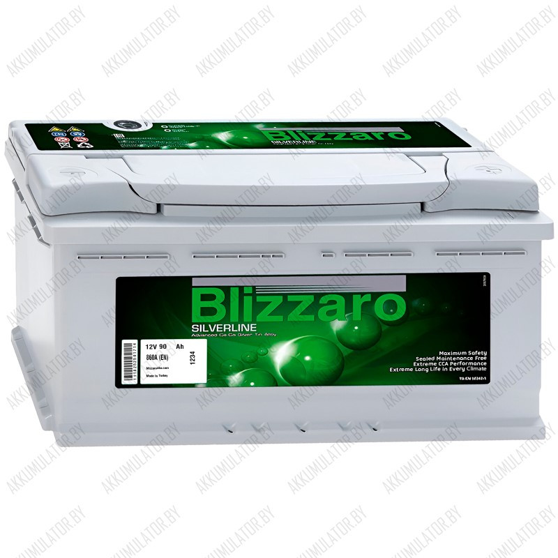 Аккумулятор Blizzaro SilverLine / 90Ah / 860А / Низкий - фото 1 - id-p221597854