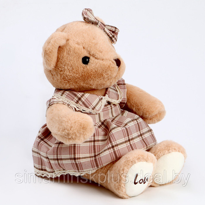 Мягкая игрушка "Медведь" с бантом и сердцем, 39 см, цвет бежевый - фото 2 - id-p221599027