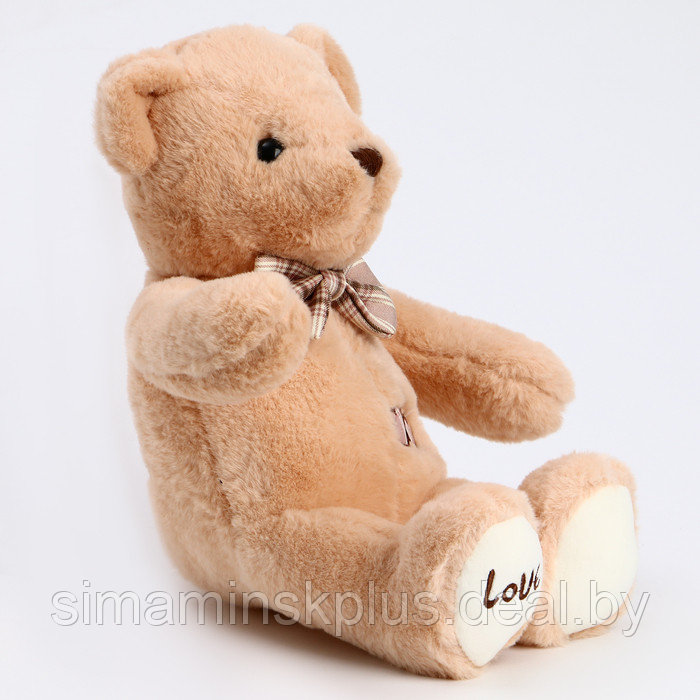 Мягкая игрушка "Медведь" с бантом и сердцем, 39 см, цвет бежевый - фото 2 - id-p221599028