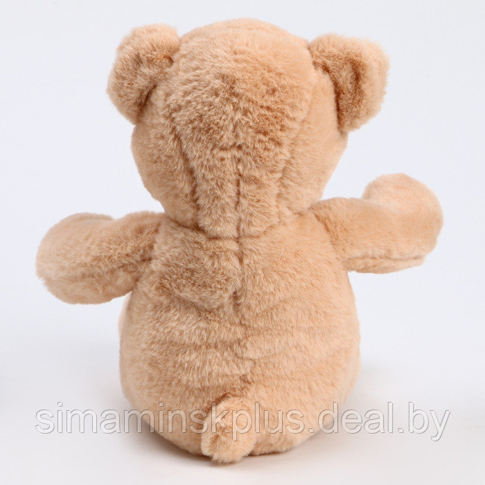 Мягкая игрушка "Медведь" с бантом и сердцем, 39 см, цвет бежевый - фото 3 - id-p221599028