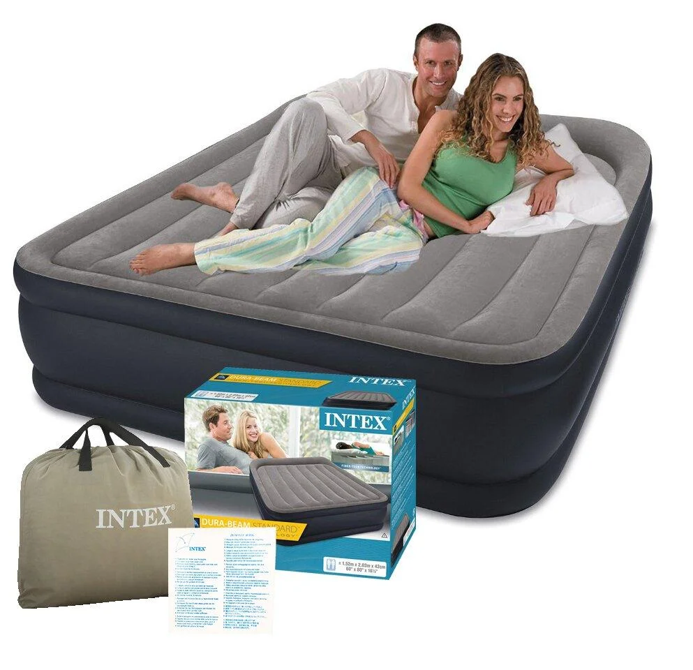Надувная кровать Intex 152x203x42 Deluxe Pillow Rest Reised Bed, встроенный насос 220V, арт. 64136 - фото 5 - id-p221612747