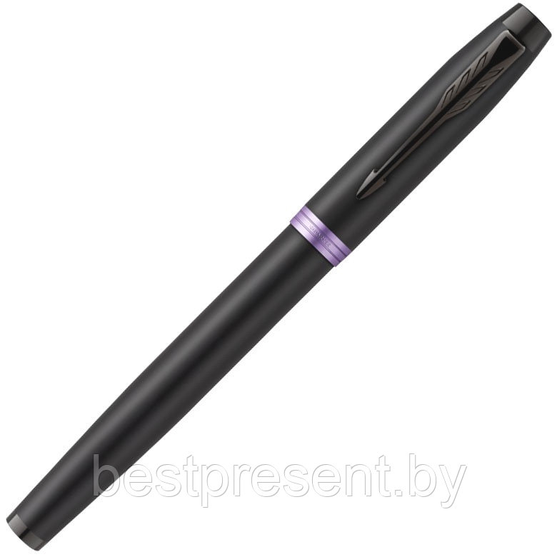 Ручка перьевая "IM Vibrant Rings F315 Amethyst Purple PVD" черный/фиолетовый - фото 2 - id-p221612661
