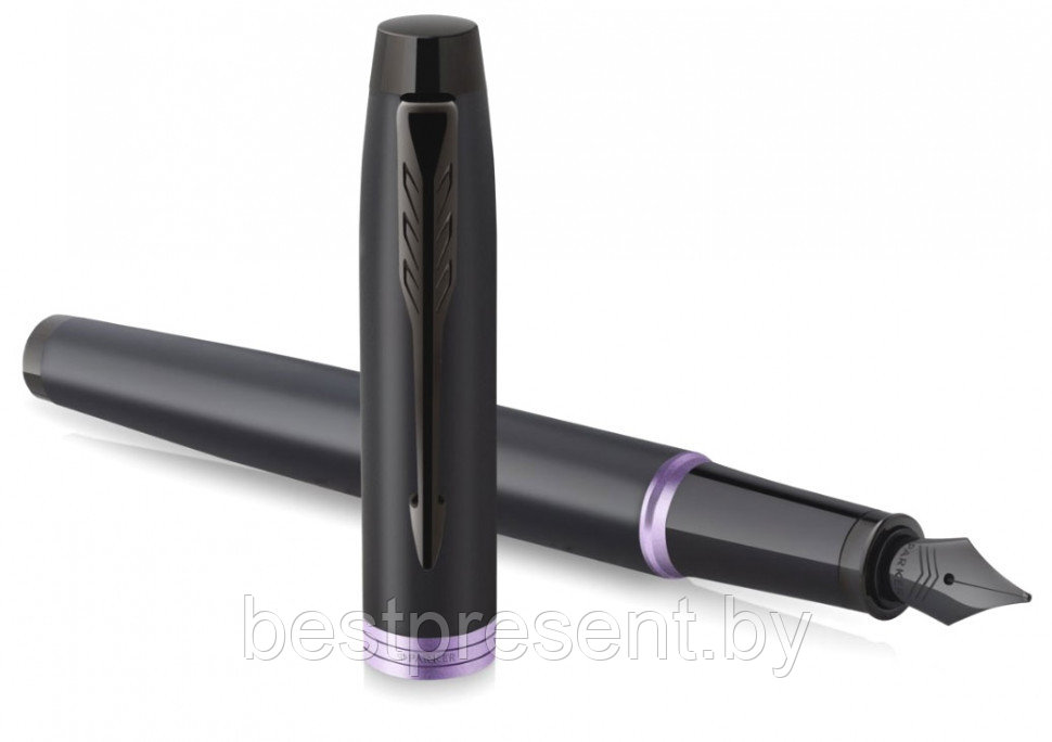Ручка перьевая "IM Vibrant Rings F315 Amethyst Purple PVD" черный/фиолетовый - фото 4 - id-p221612661