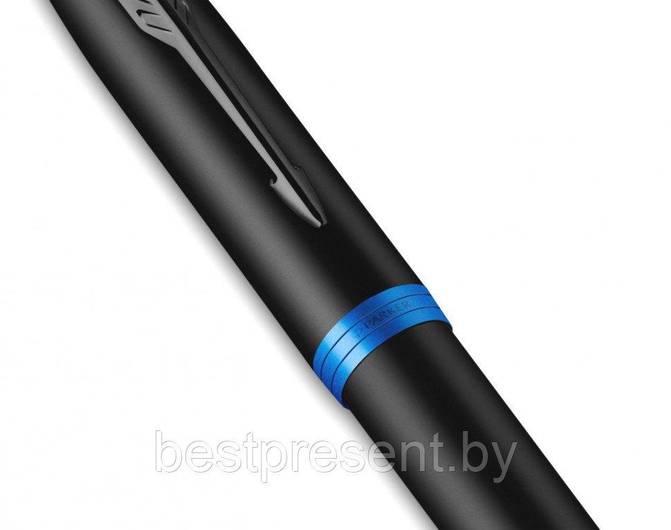 Ручка-роллер "IM Vibrant Rings T315 Marine Blue PVD" черный/синий - фото 5 - id-p221612663