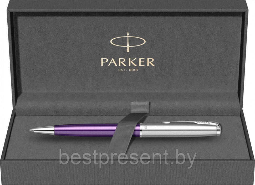 Ручка шариковая автоматическая "Sonnet Essential SB K545 LaqViolet CT" серебристый/фиолетовый - фото 5 - id-p221612664