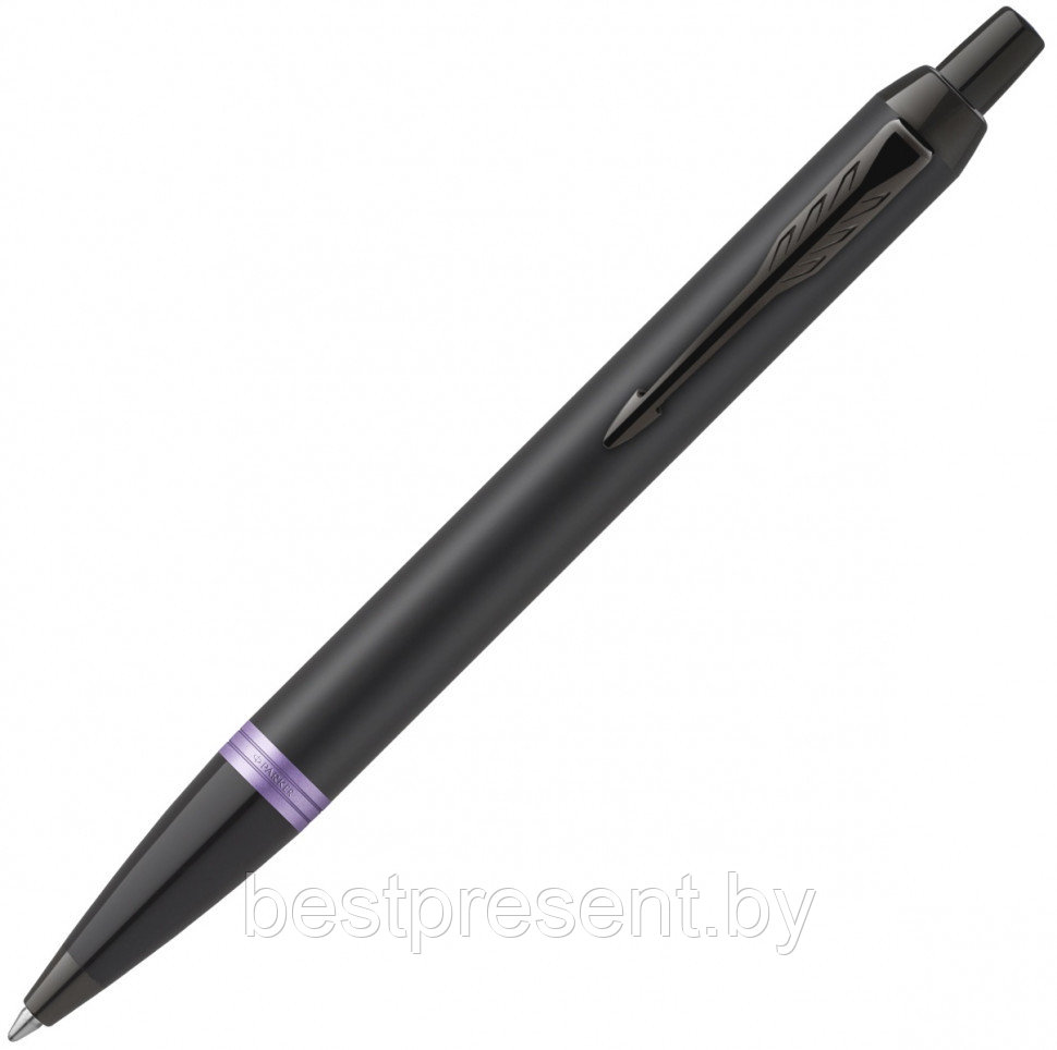 Ручка шариковая автоматическая "IM Vibrant Rings K315 Amethyst Purple PVD" черный/фиолетовый - фото 1 - id-p221612665