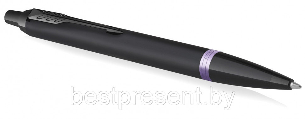 Ручка шариковая автоматическая "IM Vibrant Rings K315 Amethyst Purple PVD" черный/фиолетовый - фото 2 - id-p221612665