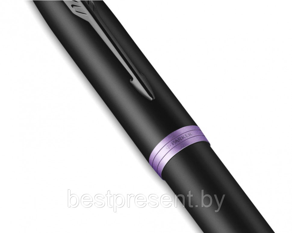 Ручка шариковая автоматическая "IM Vibrant Rings K315 Amethyst Purple PVD" черный/фиолетовый - фото 4 - id-p221612665