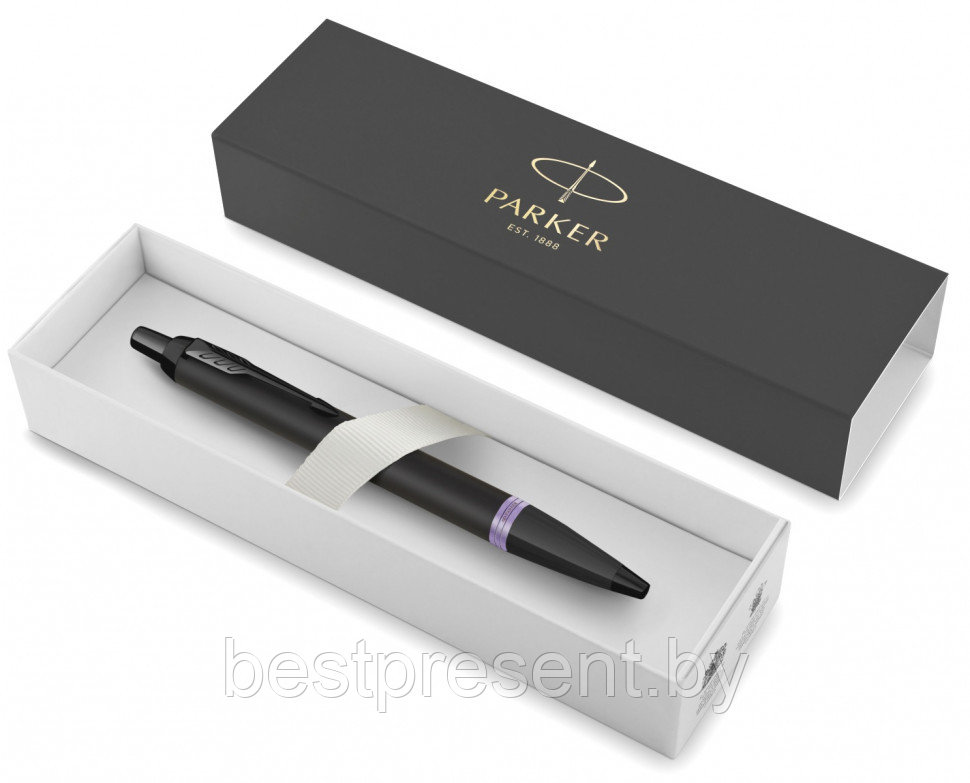 Ручка шариковая автоматическая "IM Vibrant Rings K315 Amethyst Purple PVD" черный/фиолетовый - фото 5 - id-p221612665