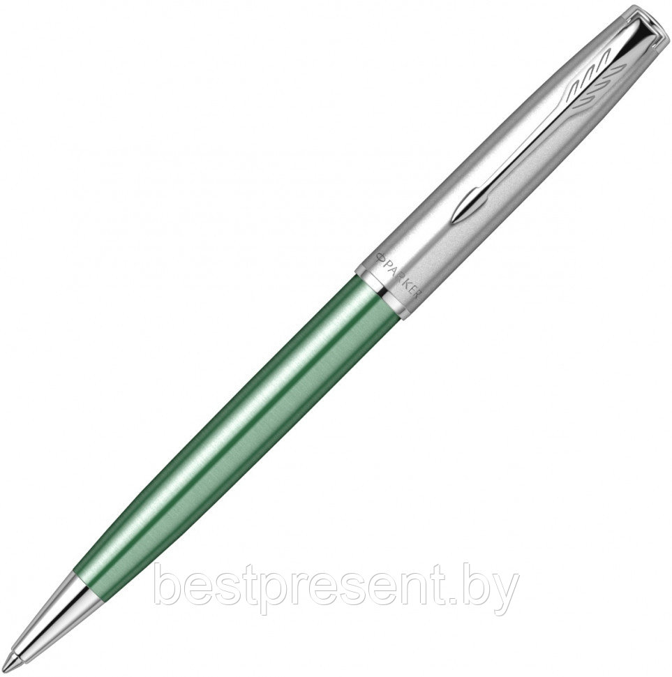 Ручка шариковая автоматическая "Sonnet Essential SB K545 LaqGreen CT" серебристый/зеленый - фото 1 - id-p221612667