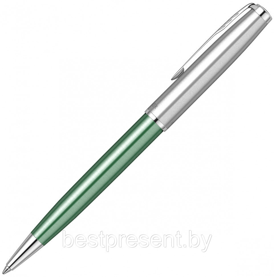 Ручка шариковая автоматическая "Sonnet Essential SB K545 LaqGreen CT" серебристый/зеленый - фото 2 - id-p221612667