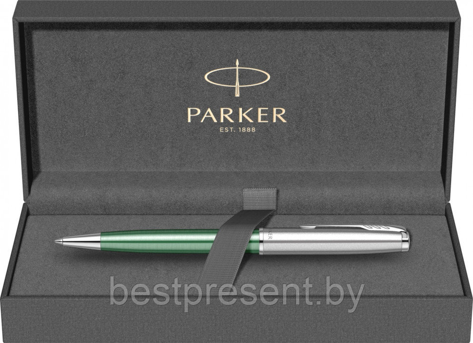 Ручка шариковая автоматическая "Sonnet Essential SB K545 LaqGreen CT" серебристый/зеленый - фото 5 - id-p221612667