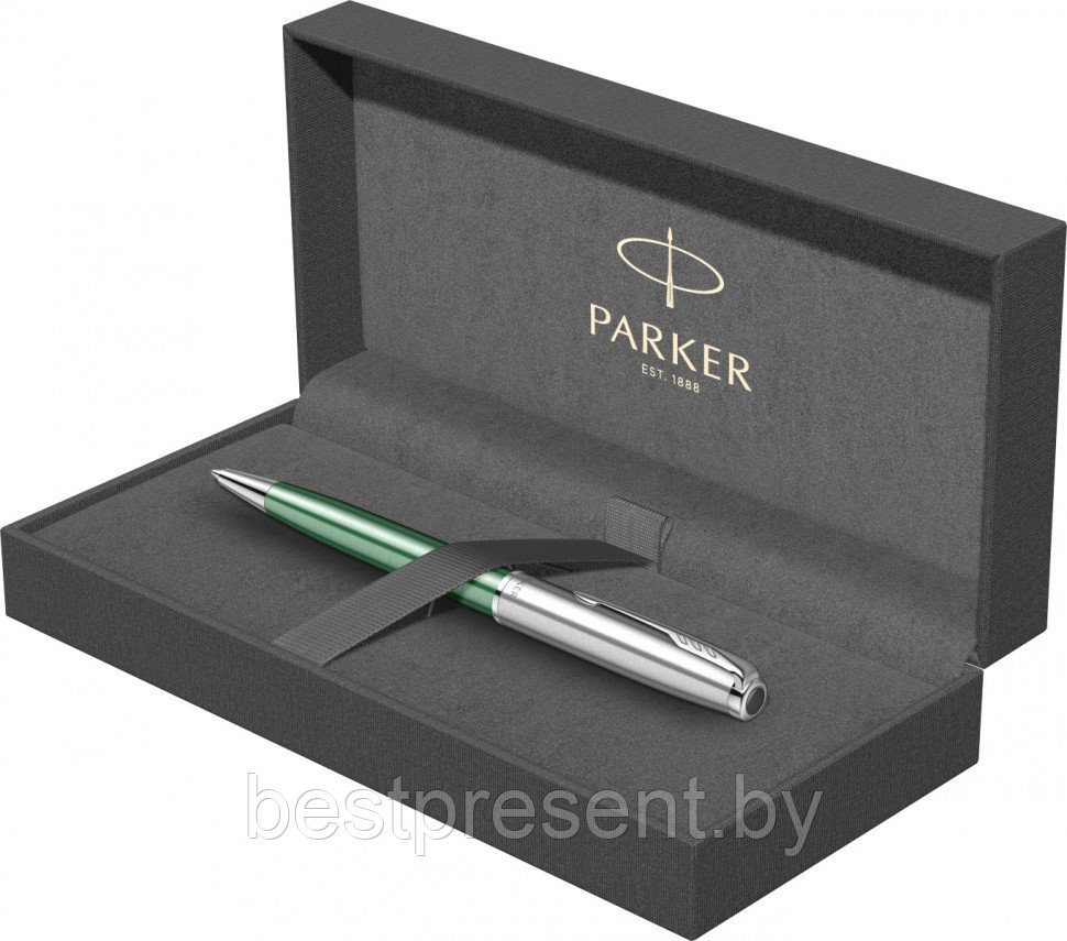 Ручка шариковая автоматическая "Sonnet Essential SB K545 LaqGreen CT" серебристый/зеленый - фото 6 - id-p221612667