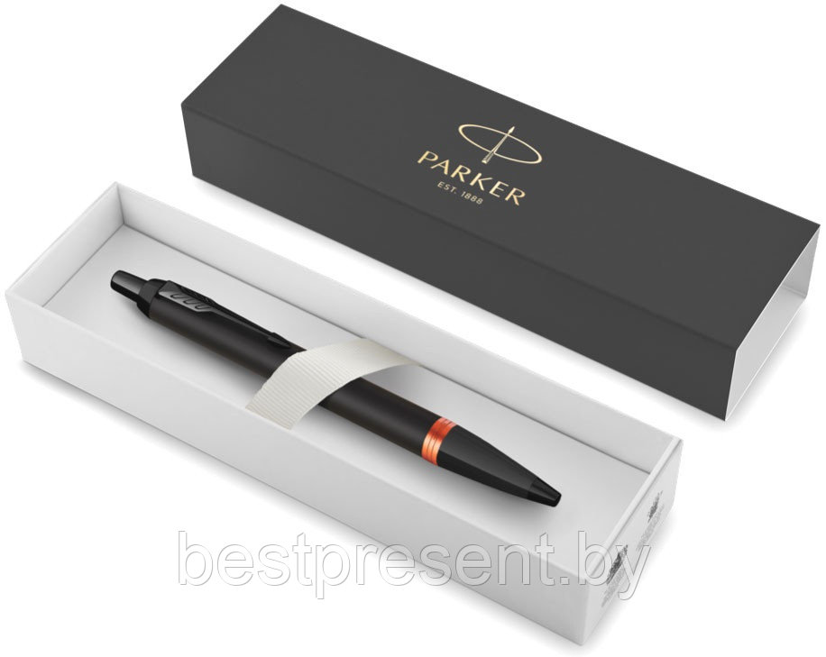 Ручка шариковая автоматическая "IM Vibrant Rings K315 Flame Orange PVD" черный/оранжевый - фото 5 - id-p221612668