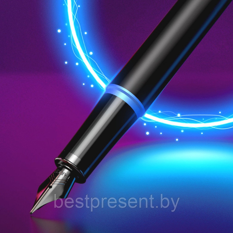 Ручка перьевая "IM Vibrant Rings F315 Marine Blue PVD" черный/синий - фото 9 - id-p221612671