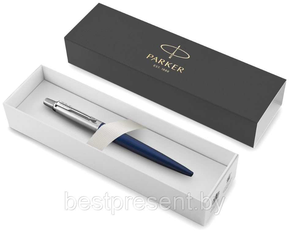 Ручка шариковая автоматическая "Parker Jotter Royal Blue CT" синий/серебристый - фото 3 - id-p221612675