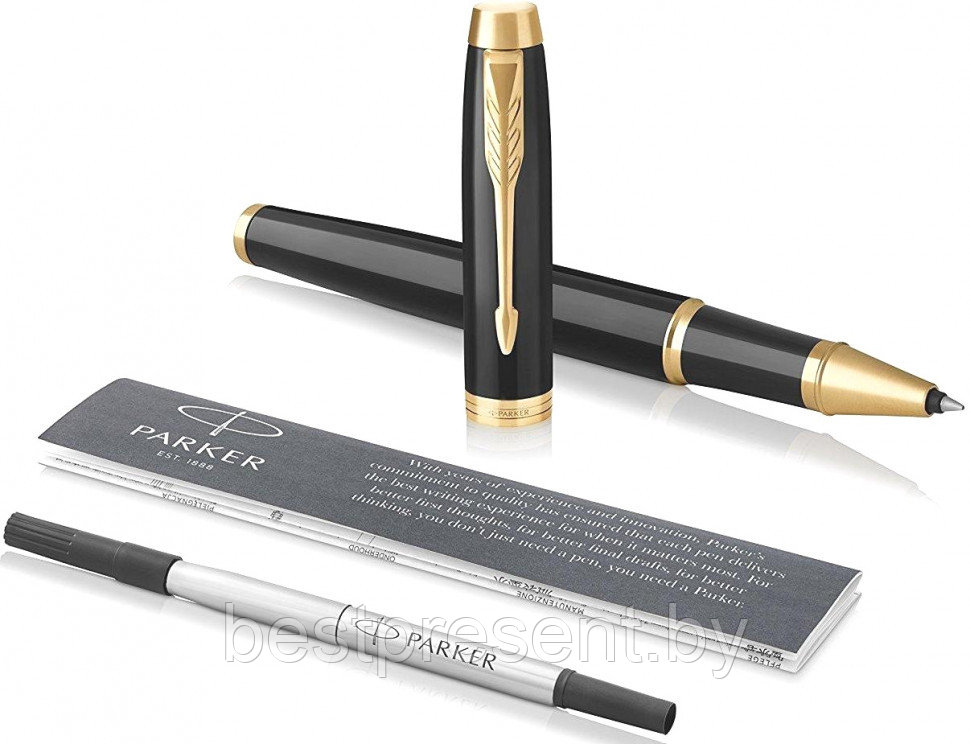 Ручка-роллер "IM Black Lacquer GT" черный/золотистый - фото 5 - id-p221612677