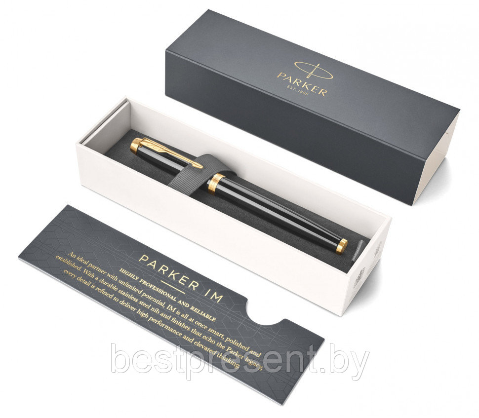 Ручка-роллер "IM Black Lacquer GT" черный/золотистый - фото 6 - id-p221612677