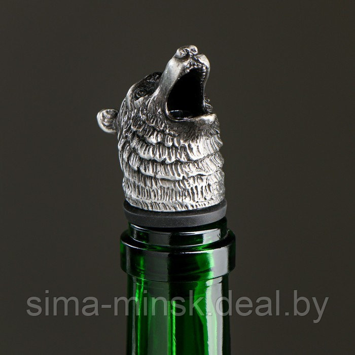 Фигурная крышка для бутылки "Медведь" серебро, 10х3см - фото 2 - id-p221612788