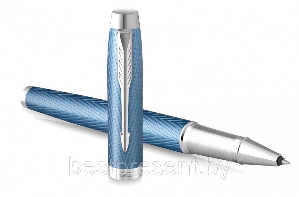 Ручка роллер "IM Premium Blue Grey CT" синий/серый - фото 3 - id-p221612718