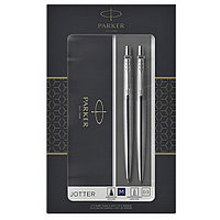 Набор "Parker Jotter Stainless Steel CT" серебристый: ручка шариковая автоматическая и карандаш автоматический