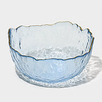 Салатник стеклянный «Вулкан», 380 мл, 13×6,5 см, цвет синий