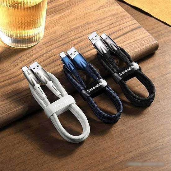 Кабель Baseus Glimmer Series Fast Charging Data Cable USB Type-A - Type-C 100W CADH000503 (2 м, синий) - фото 2 - id-p221613070