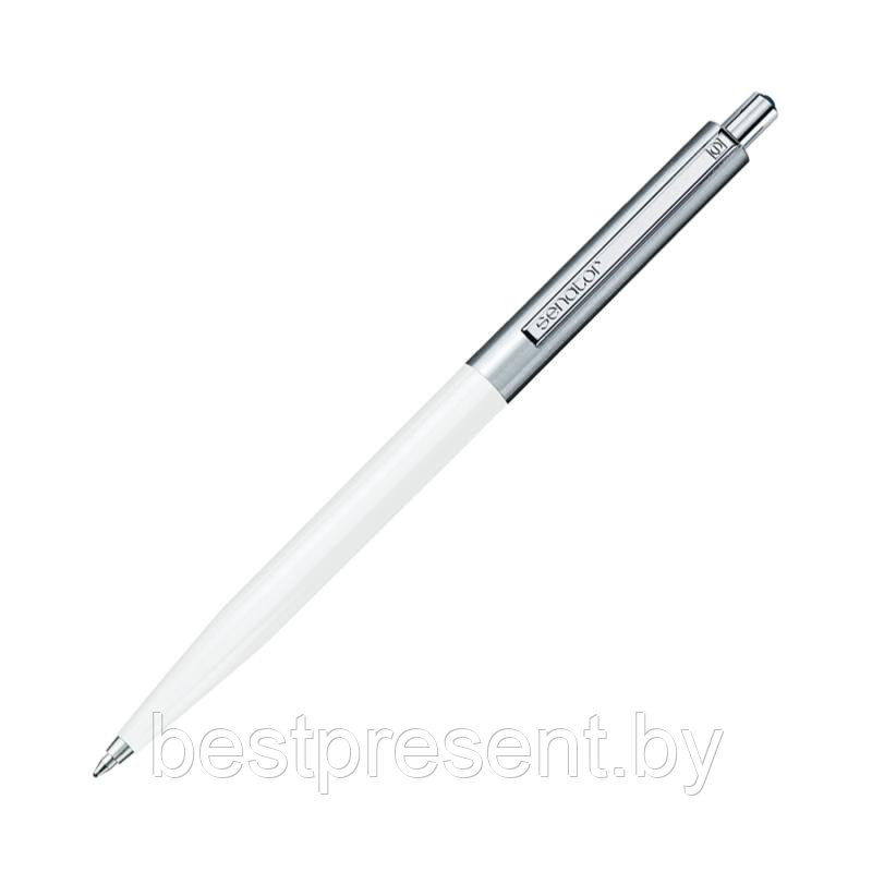 Ручка шариковая автоматическая "Point metal" белый/серебристый - фото 1 - id-p221612908