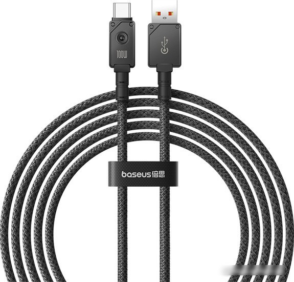 Кабель Baseus Unbreakable Series Fast Charging Data Cable 100W USB Type-A - USB Type-C (2 м, черный) - фото 1 - id-p221613084