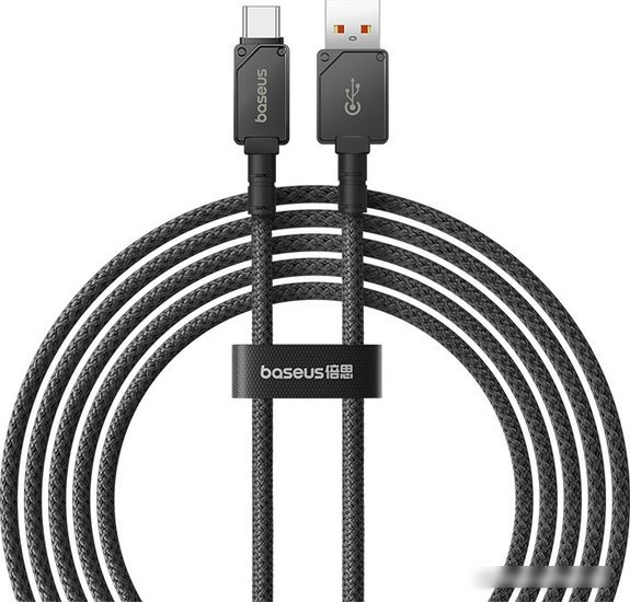 Кабель Baseus Unbreakable Series Fast Charging Data Cable 100W USB Type-A - USB Type-C (2 м, черный) - фото 2 - id-p221613084