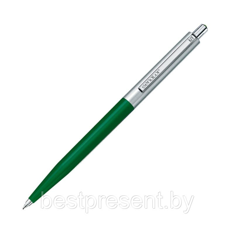 Ручка шариковая автоматическая "Point metal" темно-зеленый/серебристый - фото 1 - id-p221612911