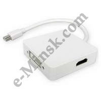 Переходник для видеокарты miniDisplayPort - HDMI / DisplayPort / DVI, КНР