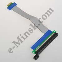 Переходник, Riser card PCI-Ex1 M - PCI-Ex16 F, удлинитель-райзер, КНР