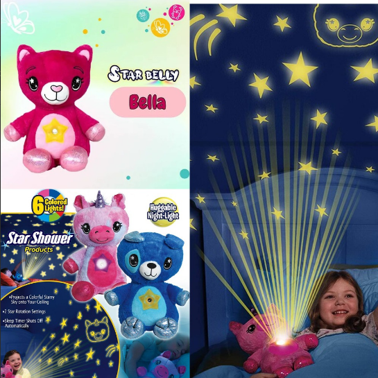 Мягкая игрушка-ночник-проектор STAR BELLY (копия) Розовый мишка