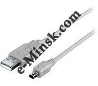Кабель Hama H-53711 USB 2.0 A-mini B (m-m) 1.8 м позолоченные контакты экранированный 1зв серый, КНР