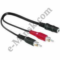 Переходник Hama 00122375 2RCA-Jack 3.5 стерео черный (H-122375), КНР