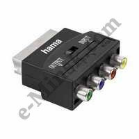 Переходник для телевизора, медиаплеера и пр. Hama YUV+video SCART(m)-4RCA(f) 1зв черный (H-122240), КНР